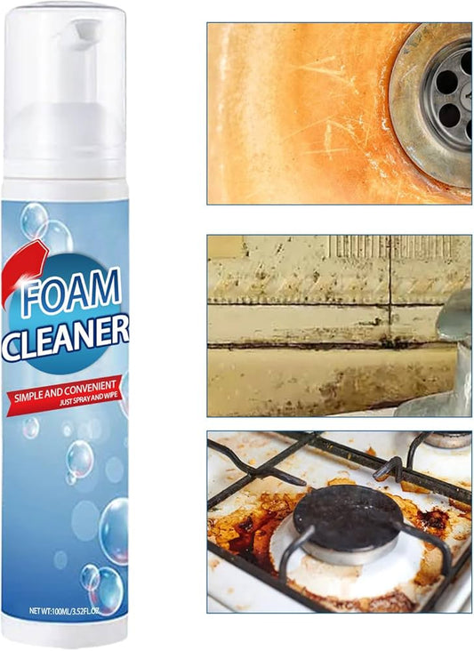 Multi-Purpose Cleaning Foam - Just Spray & Wipe,All Purpose Cleaning Spray,Bubble Cleaner Foam Spray,Foaming Heavy Oil Stain Cleaner,Foam Cleaner All Purpose